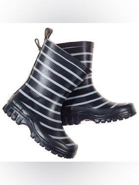 Polarn O. Pyret Navy Stripe Rain Boots Kids Size 6 US / 22 EU